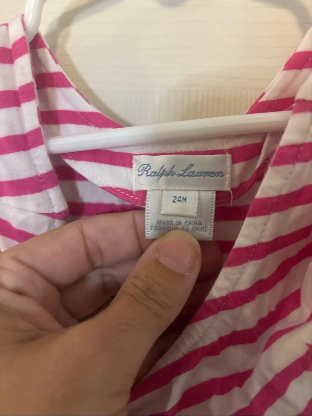 Ralph Lauren Pink Striped Top Floral Skirt Casual Dress
